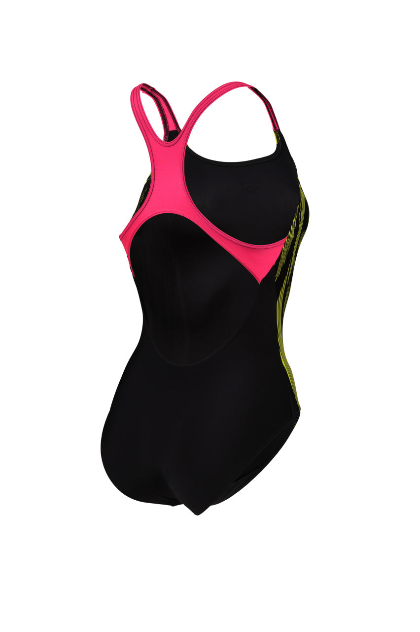 W Swim Pro Back Graphic schwarz-freak pink