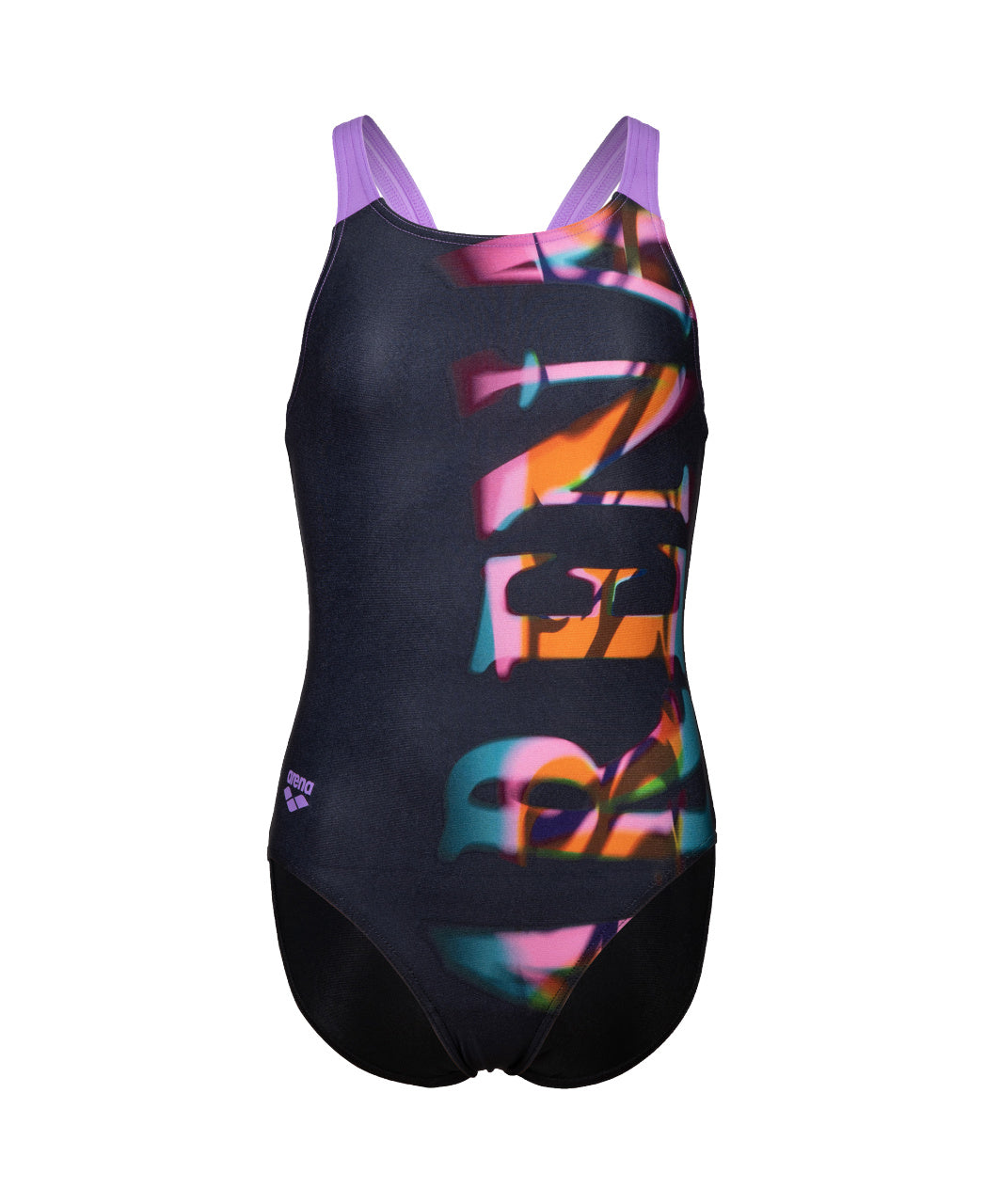 G Prism Swimsuit V Back black-lavanda