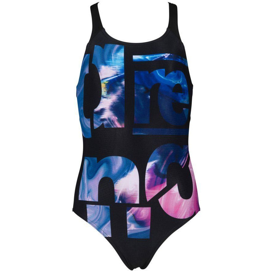 G Distorted Image Jr Swim Pro One Piece L black-multi