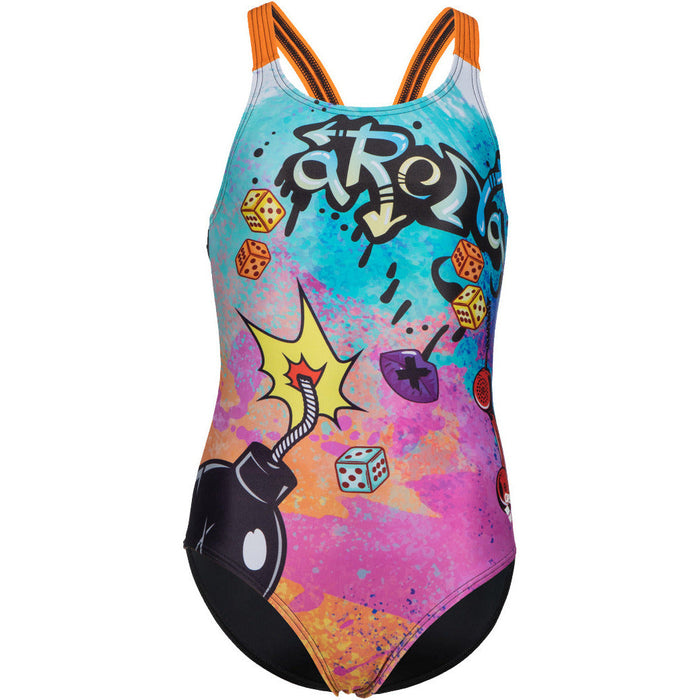 G Swimsuit V Back Placement - black-mango