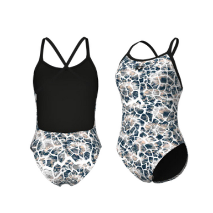 W Earth Swimsuit Xcross Back black-white multi