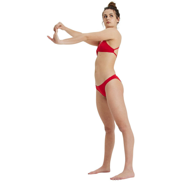 W Team Swim Top Tie Back Solid red-white